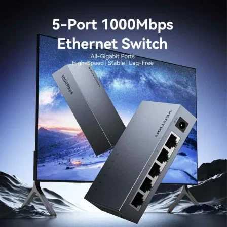 Vention Switch ITDH0-EU de 5 puertos RJ-45 10/100/1000 Mbps Vention Switch ITDH0-EU de 5 puertos RJ-45 10/100/1000 Mbps